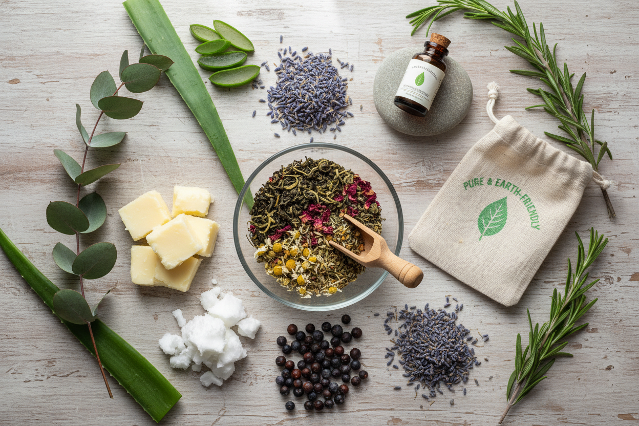 orgánicos, libres de sintéticos, ingredientes obtenidos de forma responsable etc